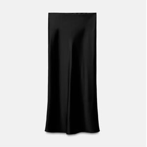 Elegant Black Satin Skirt